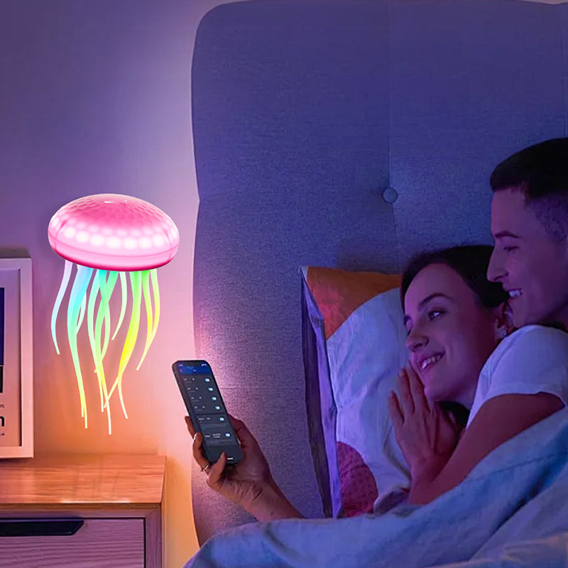 Lampe murale LED contemporaine en PVC à silice créative rechargeable avec méduse suspendue pour la natation, veilleuse pour le chevet 