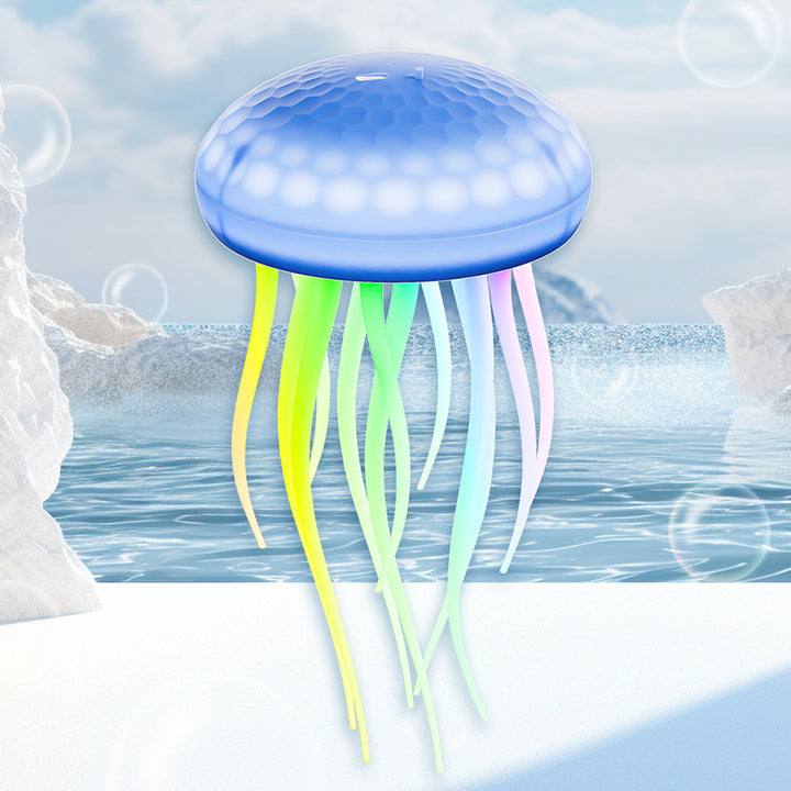 Lampe murale LED contemporaine en PVC à silice créative rechargeable avec méduse suspendue pour la natation, veilleuse pour le chevet 