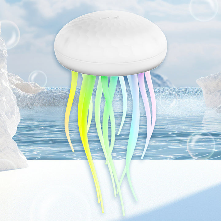 Lampe murale LED contemporaine en PVC à silice créative rechargeable avec méduse suspendue pour la natation, veilleuse pour le chevet 