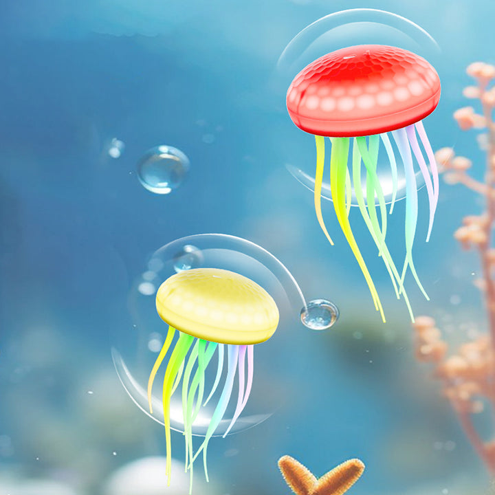 Lampe murale LED contemporaine en PVC à silice créative rechargeable avec méduse suspendue pour la natation, veilleuse pour le chevet 