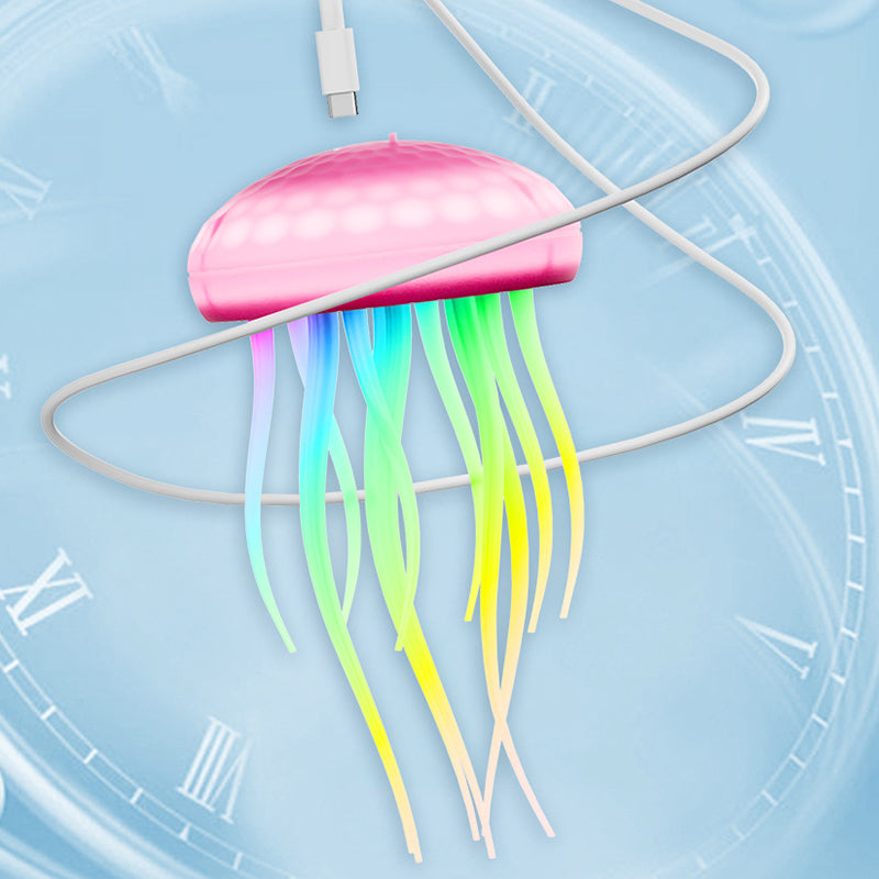 Lampe murale LED contemporaine en PVC à silice créative rechargeable avec méduse suspendue pour la natation, veilleuse pour le chevet 