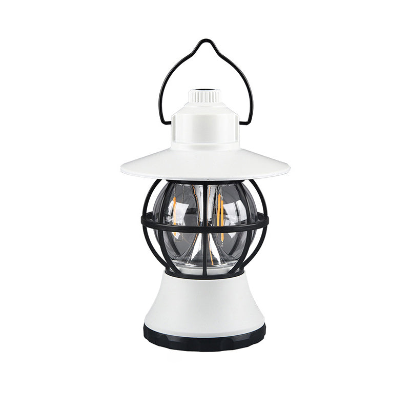 Zeitgenössische Retro wasserdichte wiederaufladbare/Batterie ABS PS PP Stahl Laterne hängen LED Tischlampe Außenleuchte für den Garten 