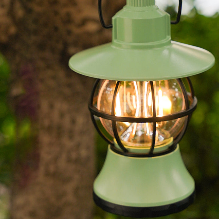 Zeitgenössische Retro wasserdichte wiederaufladbare/Batterie ABS PS PP Stahl Laterne hängen LED Tischlampe Außenleuchte für den Garten 