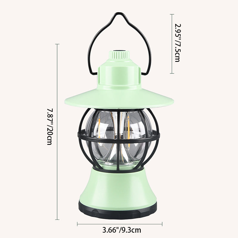 Zeitgenössische Retro wasserdichte wiederaufladbare/Batterie ABS PS PP Stahl Laterne hängen LED Tischlampe Außenleuchte für den Garten 