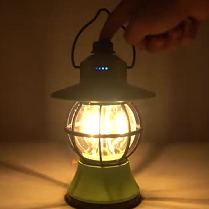 Zeitgenössische Retro wasserdichte wiederaufladbare/Batterie ABS PS PP Stahl Laterne hängen LED Tischlampe Außenleuchte für den Garten 