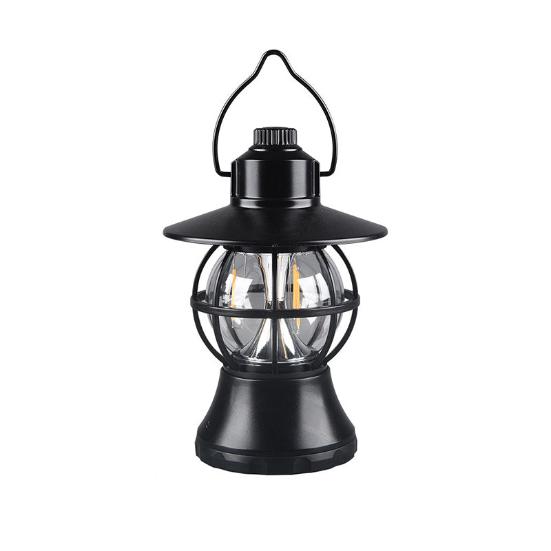 Zeitgenössische Retro wasserdichte wiederaufladbare/Batterie ABS PS PP Stahl Laterne hängen LED Tischlampe Außenleuchte für den Garten 