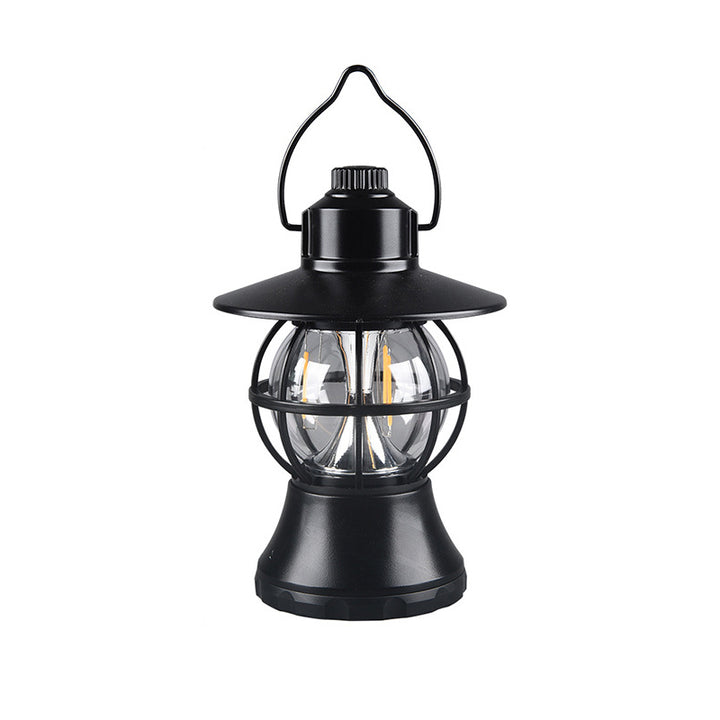 Zeitgenössische Retro wasserdichte wiederaufladbare/Batterie ABS PS PP Stahl Laterne hängen LED Tischlampe Außenleuchte für den Garten 