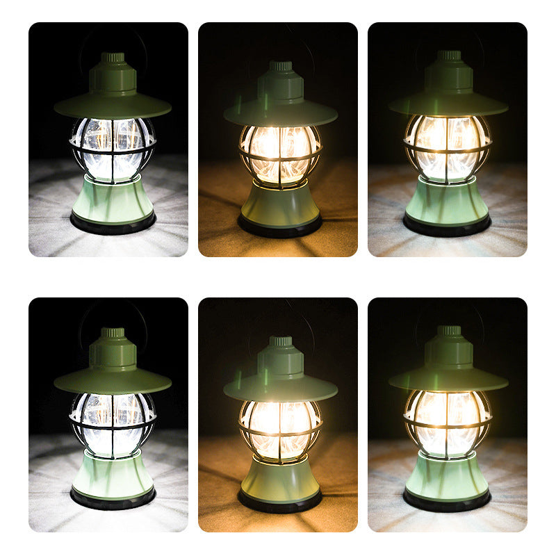 Zeitgenössische Retro wasserdichte wiederaufladbare/Batterie ABS PS PP Stahl Laterne hängen LED Tischlampe Außenleuchte für den Garten 