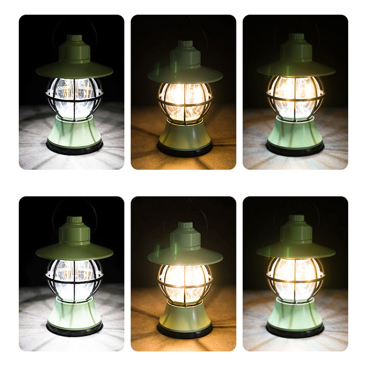 Zeitgenössische Retro wasserdichte wiederaufladbare/Batterie ABS PS PP Stahl Laterne hängen LED Tischlampe Außenleuchte für den Garten 