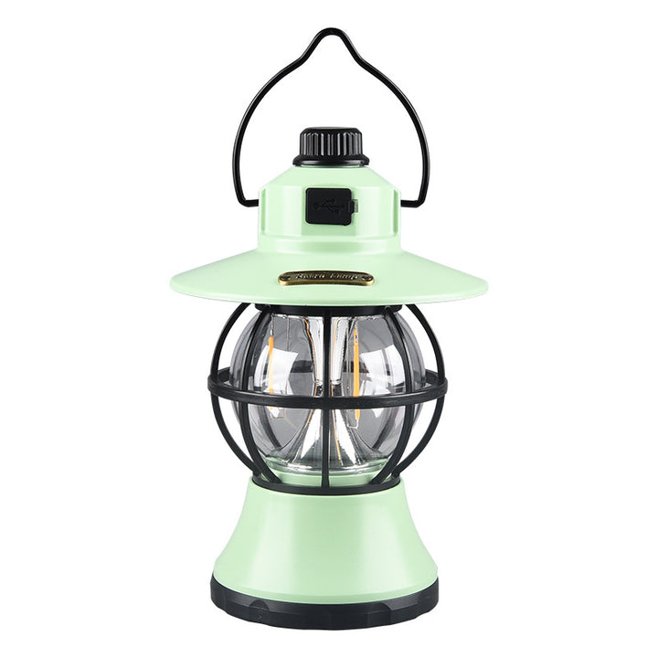 Zeitgenössische Retro wasserdichte wiederaufladbare/Batterie ABS PS PP Stahl Laterne hängen LED Tischlampe Außenleuchte für den Garten 