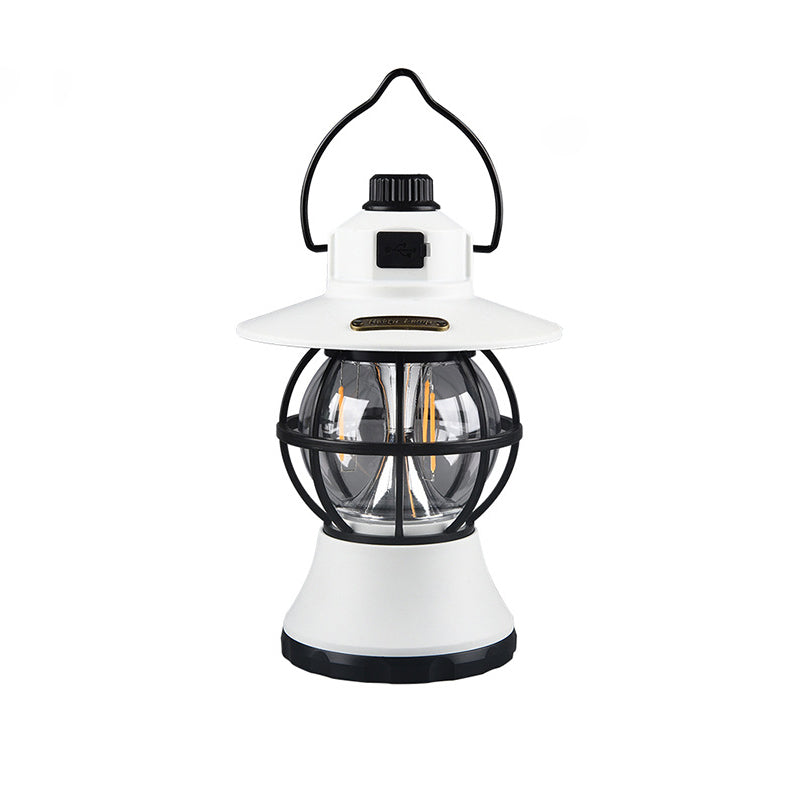 Zeitgenössische Retro wasserdichte wiederaufladbare/Batterie ABS PS PP Stahl Laterne hängen LED Tischlampe Außenleuchte für den Garten 