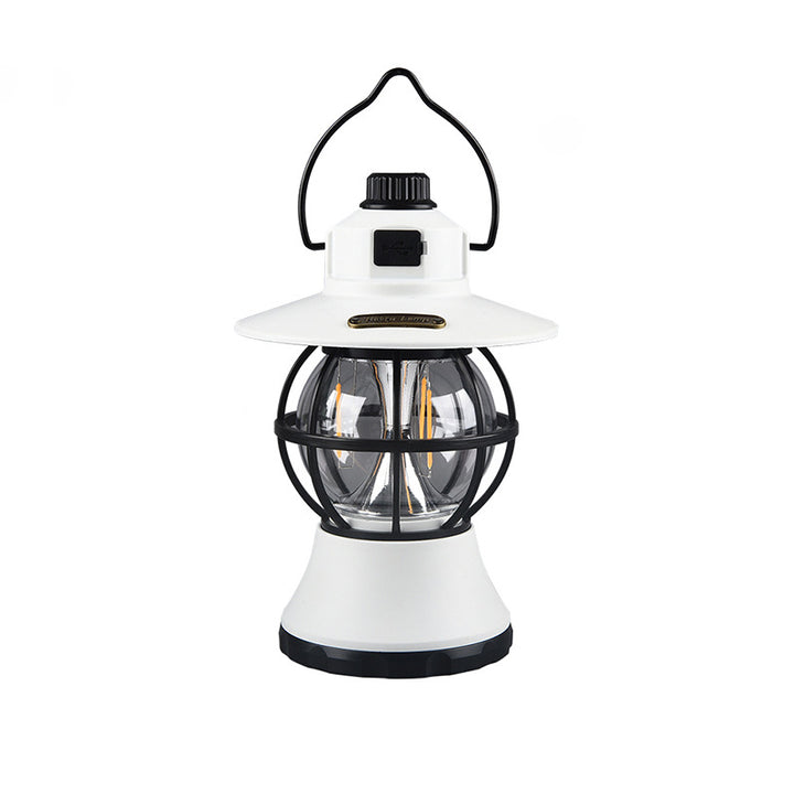 Zeitgenössische Retro wasserdichte wiederaufladbare/Batterie ABS PS PP Stahl Laterne hängen LED Tischlampe Außenleuchte für den Garten 