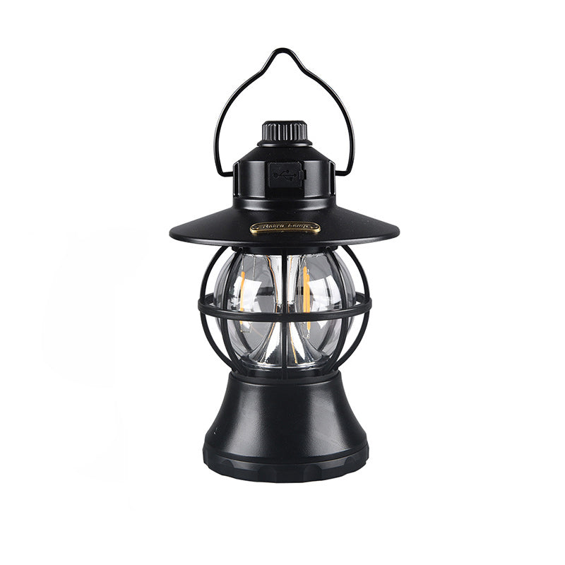 Zeitgenössische Retro wasserdichte wiederaufladbare/Batterie ABS PS PP Stahl Laterne hängen LED Tischlampe Außenleuchte für den Garten 