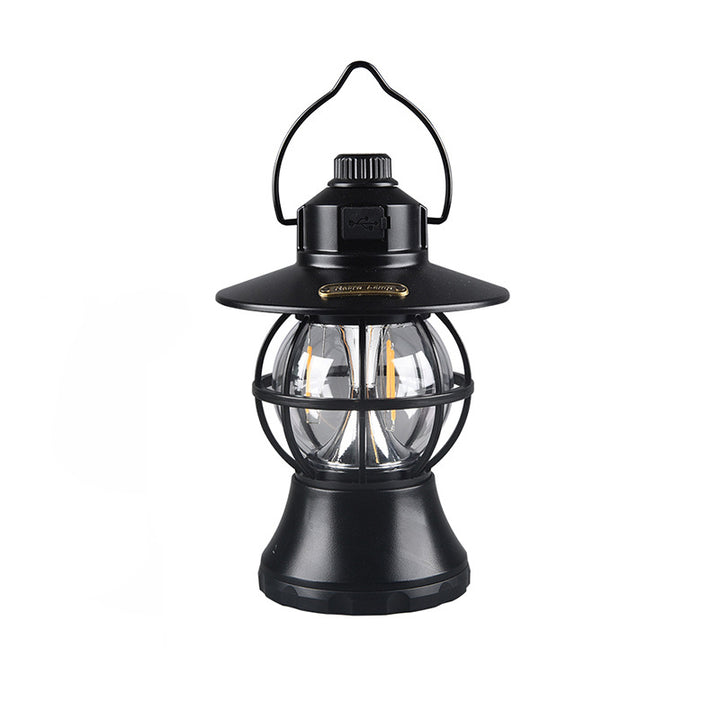 Zeitgenössische Retro wasserdichte wiederaufladbare/Batterie ABS PS PP Stahl Laterne hängen LED Tischlampe Außenleuchte für den Garten 