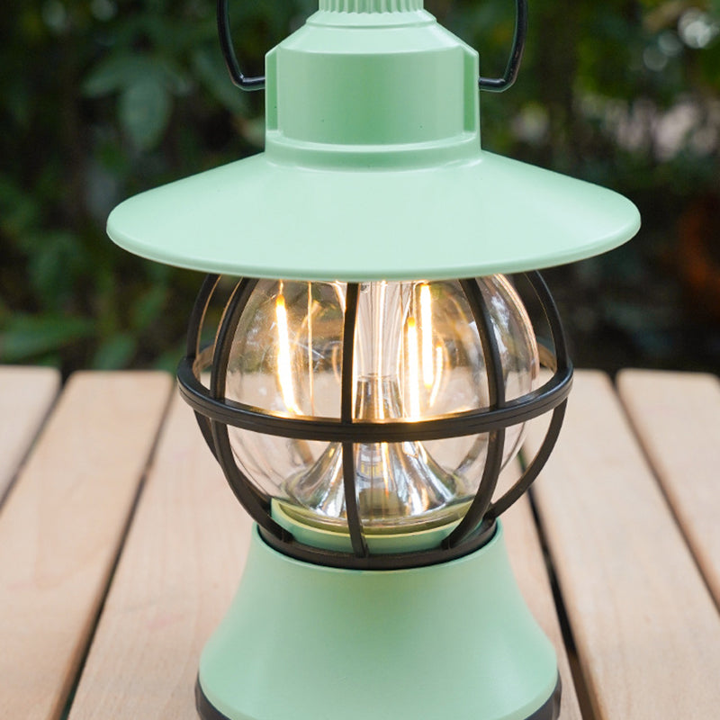 Zeitgenössische Retro wasserdichte wiederaufladbare/Batterie ABS PS PP Stahl Laterne hängen LED Tischlampe Außenleuchte für den Garten 