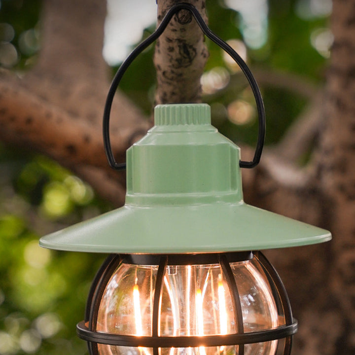 Zeitgenössische Retro wasserdichte wiederaufladbare/Batterie ABS PS PP Stahl Laterne hängen LED Tischlampe Außenleuchte für den Garten 