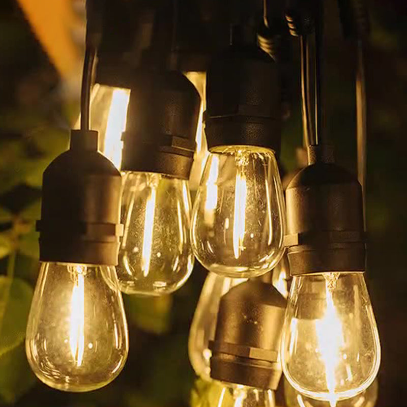 Lumière de jardin extérieure à LED à 15 ampoules en PVC cuivre étanche solaire Art Déco moderne 