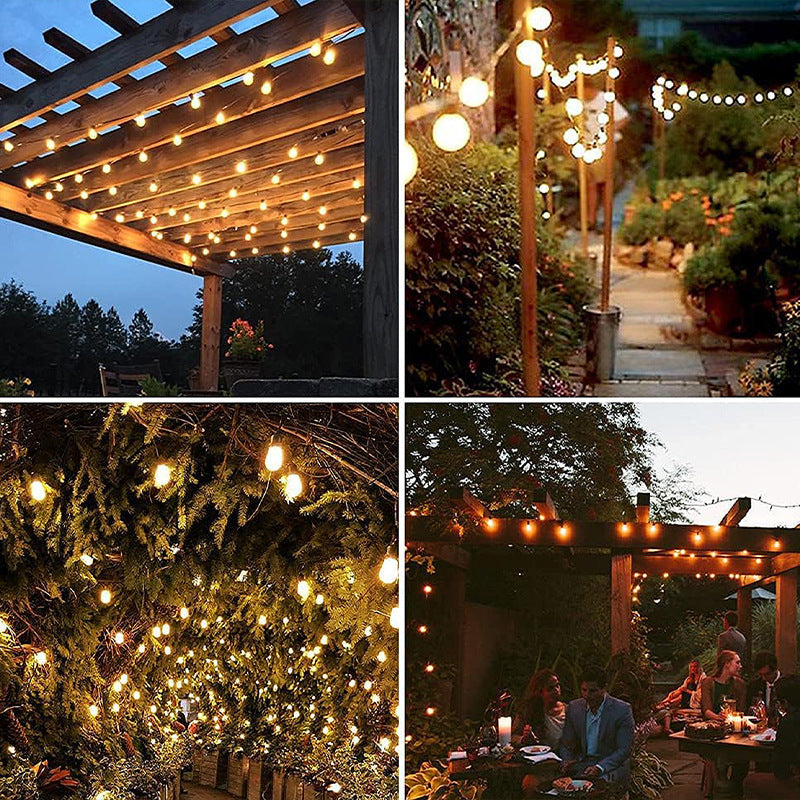 Lumière de jardin extérieure à LED à 15 ampoules en PVC cuivre étanche solaire Art Déco moderne 