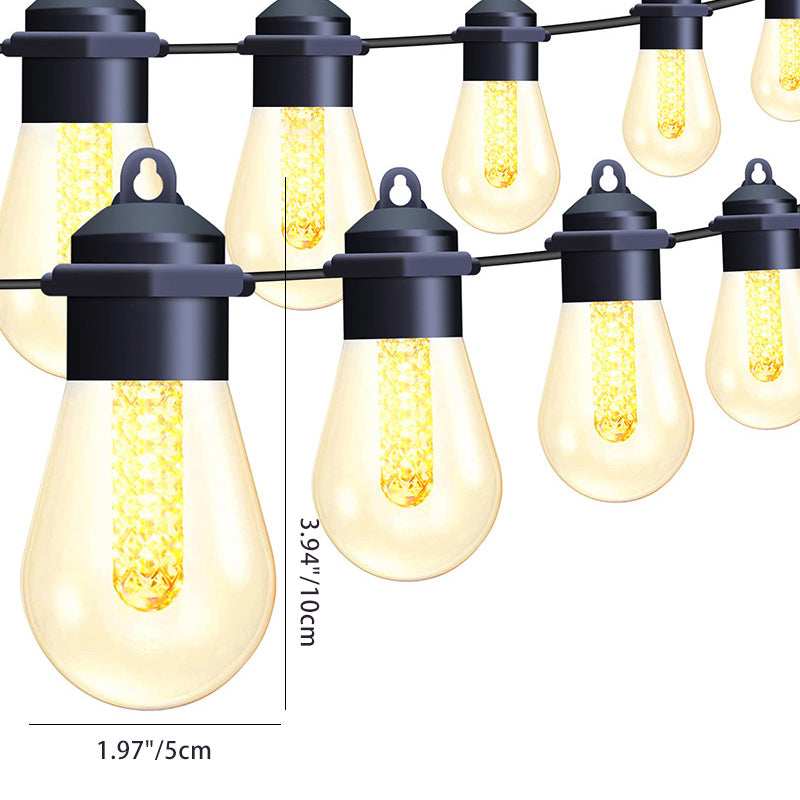 Lumière de jardin extérieure à LED à 15 ampoules en PVC cuivre étanche solaire Art Déco moderne 