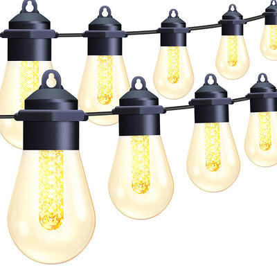 Lumière de jardin extérieure à LED à 15 ampoules en PVC cuivre étanche solaire Art Déco moderne 