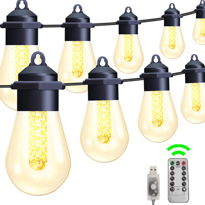 Lumière de jardin extérieure à LED à 15 ampoules en PVC cuivre étanche solaire Art Déco moderne 