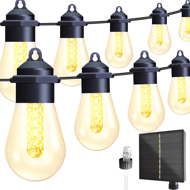 Lumière de jardin extérieure à LED à 15 ampoules en PVC cuivre étanche solaire Art Déco moderne 
