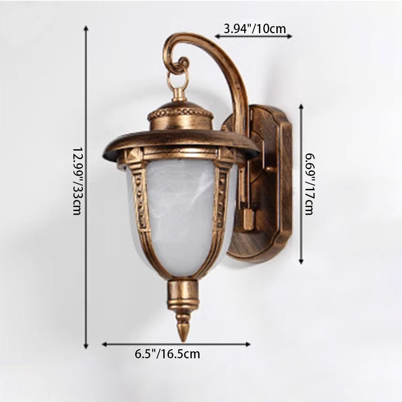 Lanterne de voiture en verre en aluminium étanche traditionnelle européenne à 1 lumière pour patio extérieur 