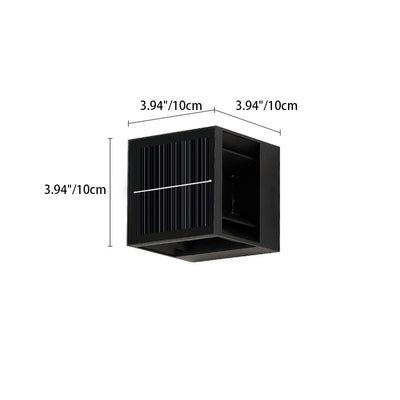 Applique Murale LED Cube en Aluminium ABS Étanche Solaire Minimaliste Moderne pour Patio Extérieur 