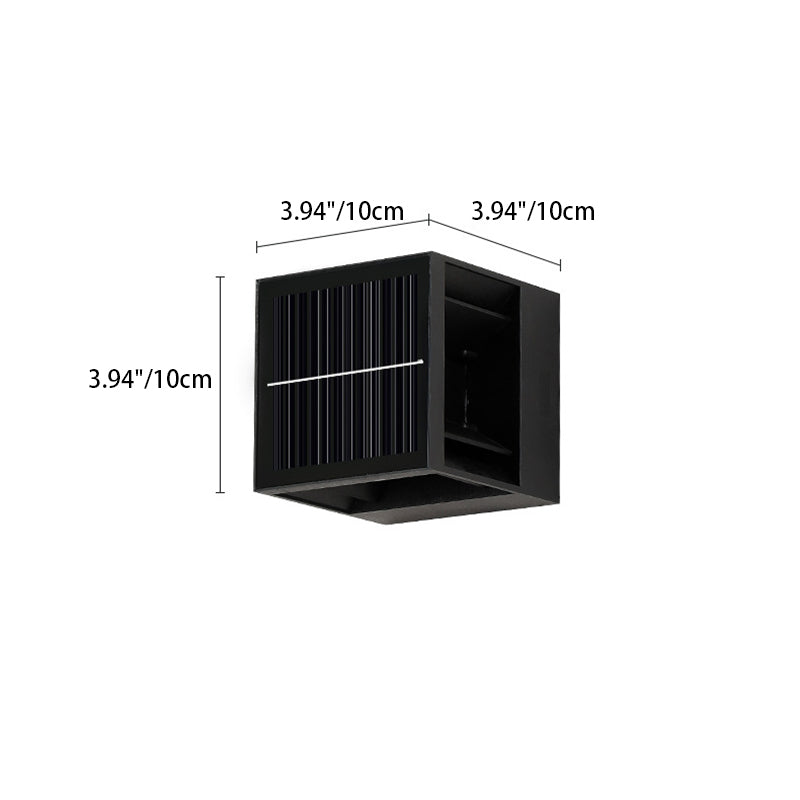 Applique Murale LED Cube en Aluminium ABS Étanche Solaire Minimaliste Moderne pour Patio Extérieur 