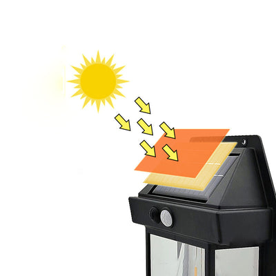 Lampe murale LED rectangulaire en PC ABS étanche à l'énergie solaire de simplicité moderne pour patio extérieur 
