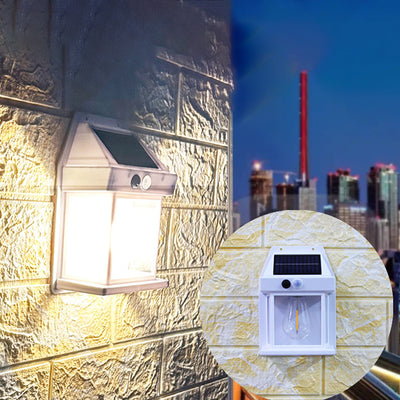 Lampe murale LED rectangulaire en PC ABS étanche à l'énergie solaire de simplicité moderne pour patio extérieur 