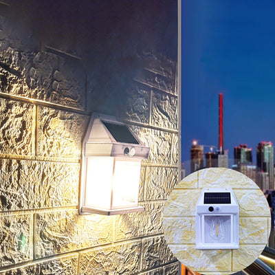 Lampe murale LED rectangulaire en PC ABS étanche à l'énergie solaire de simplicité moderne pour patio extérieur 