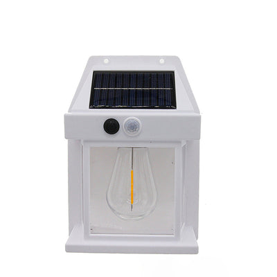 Lampe murale LED rectangulaire en PC ABS étanche à l'énergie solaire de simplicité moderne pour patio extérieur 