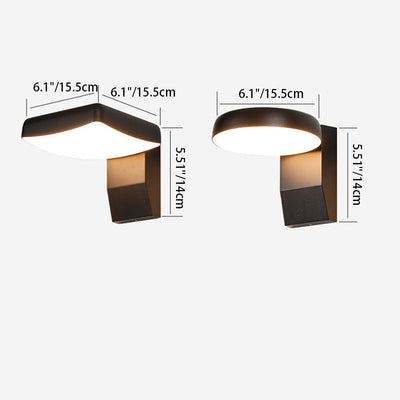 Moderne minimalistische wasserdichte Bewegungssensor drehbare Aluminium-PC quadratische runde LED-Wandleuchte für den Außenbereich 