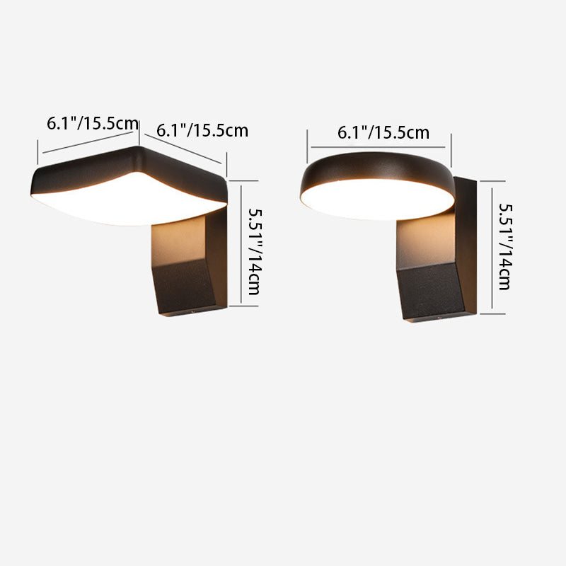 Moderne minimalistische wasserdichte Bewegungssensor drehbare Aluminium-PC quadratische runde LED-Wandleuchte für den Außenbereich 