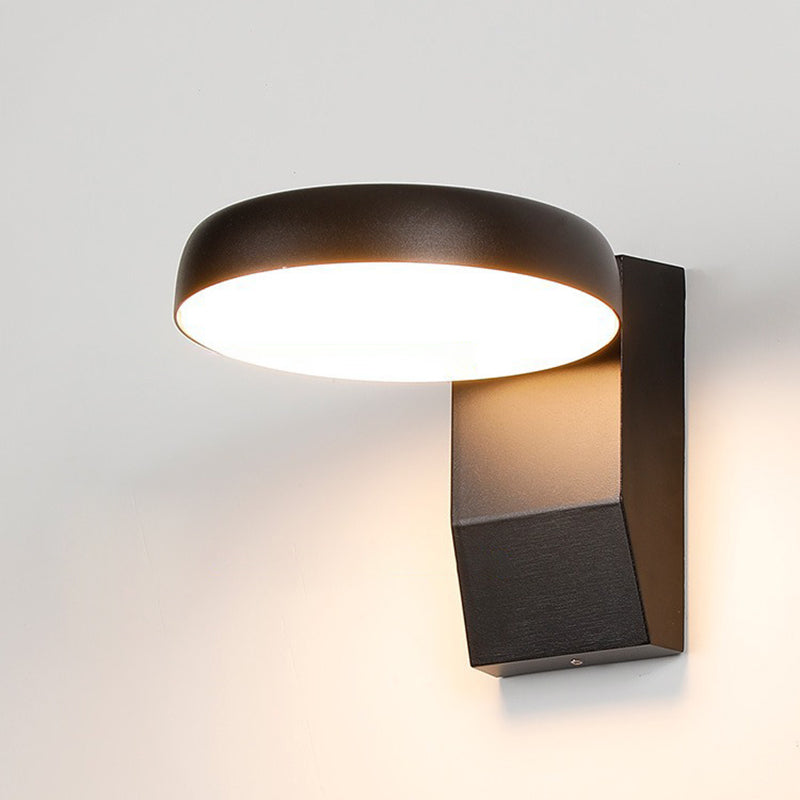 Moderne minimalistische wasserdichte Bewegungssensor drehbare Aluminium-PC quadratische runde LED-Wandleuchte für den Außenbereich 