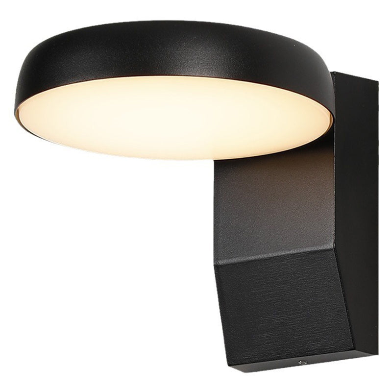 Moderne minimalistische wasserdichte Bewegungssensor drehbare Aluminium-PC quadratische runde LED-Wandleuchte für den Außenbereich 