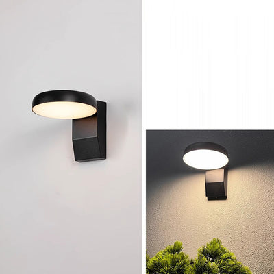 Moderne minimalistische wasserdichte Bewegungssensor drehbare Aluminium-PC quadratische runde LED-Wandleuchte für den Außenbereich 
