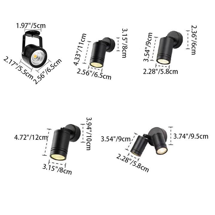 Applique Murale LED Moderne en Aluminium Imperméable Simplicité Moderne avec Cylindre Réglable et Longue Tige pour Patio Extérieur 