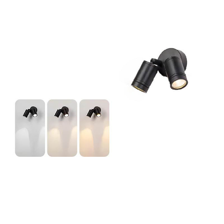 Applique Murale LED Moderne en Aluminium Imperméable Simplicité Moderne avec Cylindre Réglable et Longue Tige pour Patio Extérieur 