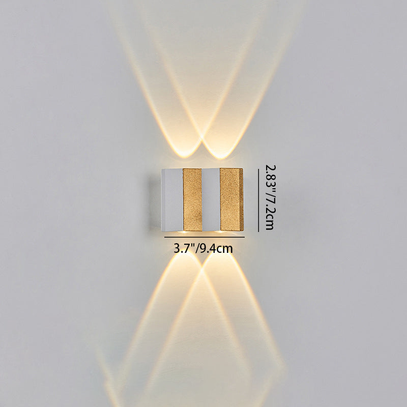Lámpara de Aplique de Pared LED Impermeable de Aluminio Rectangular Doblada Hacia Arriba y Abajo de Simplicidad Moderna para Patio Exterior 