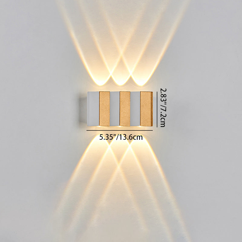 Lámpara de Aplique de Pared LED Impermeable de Aluminio Rectangular Doblada Hacia Arriba y Abajo de Simplicidad Moderna para Patio Exterior 
