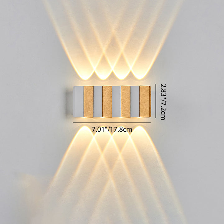 Modern Simplicity Waterproof Aluminum Rectangular Bent Up And Down LED Wall Sconce Lamp For Outdoor Patio