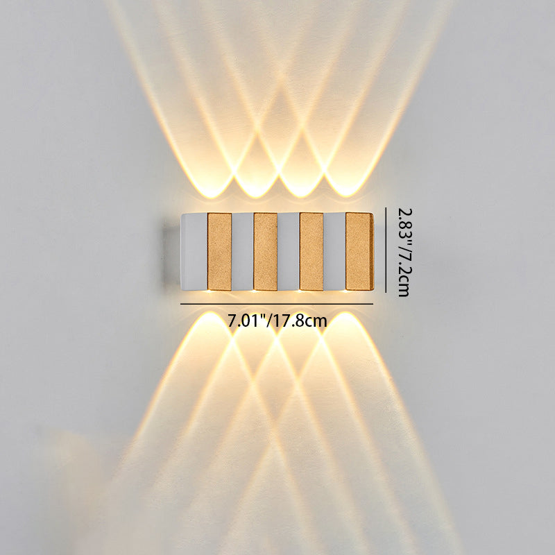 Lámpara de Aplique de Pared LED Impermeable de Aluminio Rectangular Doblada Hacia Arriba y Abajo de Simplicidad Moderna para Patio Exterior 