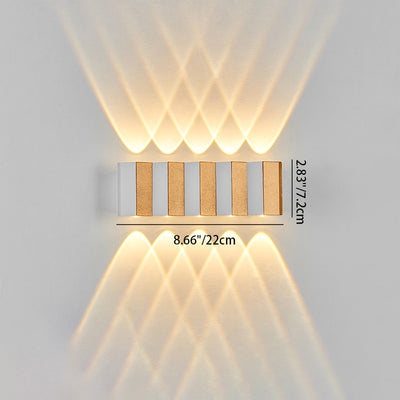 Lámpara de Aplique de Pared LED Impermeable de Aluminio Rectangular Doblada Hacia Arriba y Abajo de Simplicidad Moderna para Patio Exterior 