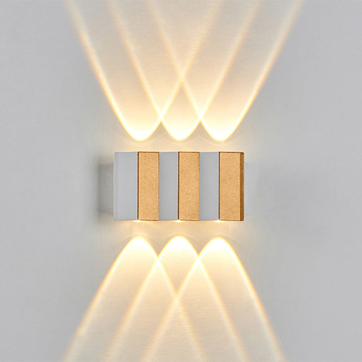 Modern Simplicity Waterproof Aluminum Rectangular Bent Up And Down LED Wall Sconce Lamp For Outdoor Patio