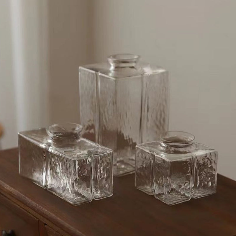 Zeitgenössische Retro Messing Eisen Glas Zylinder Würfel 1-Licht Pendelleuchte für Esszimmer 