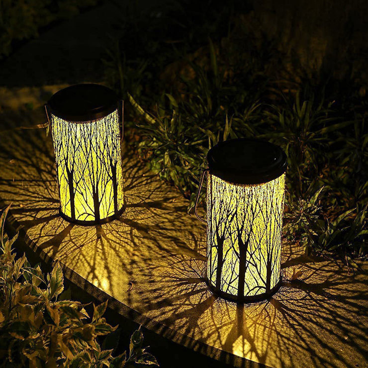 Éclairage paysager à LED en fer cylindrique creux en forme d&