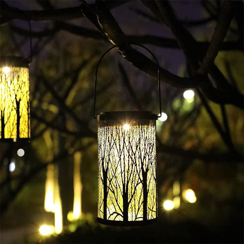 Éclairage paysager à LED en fer cylindrique creux en forme d&