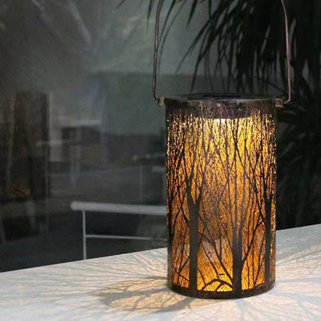 Éclairage paysager à LED en fer cylindrique creux en forme d&